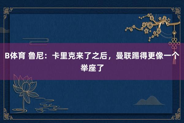 B体育 鲁尼：卡里克来了之后，曼联踢得更像一个举座了