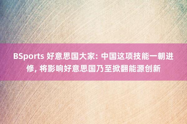 BSports 好意思国大家: 中国这项技能一朝进修， 将影响好意思国乃至掀翻能源创新