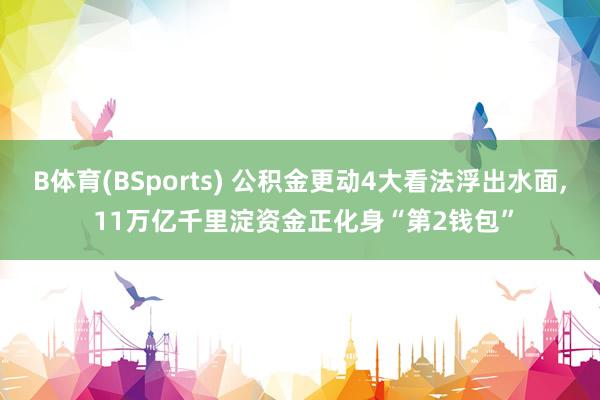 B体育(BSports) 公积金更动4大看法浮出水面， 11万亿千里淀资金正化身“第2钱包”