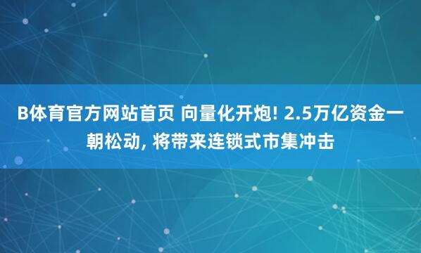 B体育官方网站首页 向量化开炮! 2.5万亿资金一朝松动， 将带来连锁式市集冲击