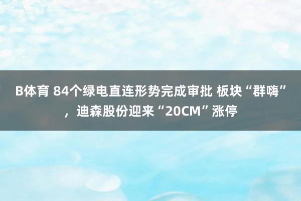 B体育 84个绿电直连形势完成审批 板块“群嗨”，迪森股份迎来“20CM”涨停