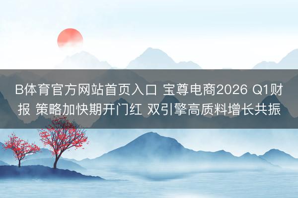 B体育官方网站首页入口 宝尊电商2026 Q1财报 策略加快期开门红 双引擎高质料增长共振