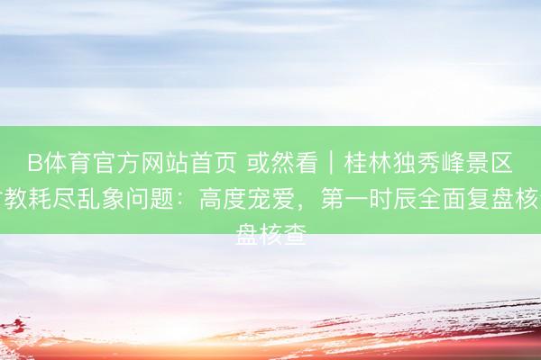 B体育官方网站首页 或然看｜桂林独秀峰景区讨教耗尽乱象问题：高度宠爱，第一时辰全面复盘核查