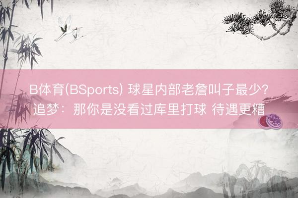 B体育(BSports) 球星内部老詹叫子最少？追梦：那你是没看过库里打球 待遇更糟