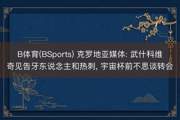 B体育(BSports) 克罗地亚媒体: 武什科维奇见告牙东说念主和热刺， 宇宙杯前不思谈转会