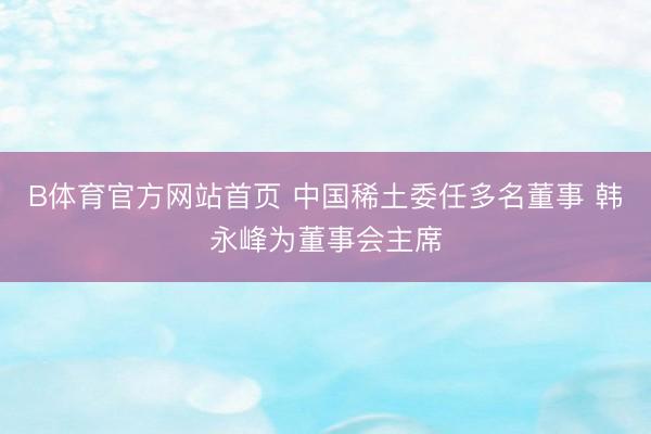 B体育官方网站首页 中国稀土委任多名董事 韩永峰为董事会主席