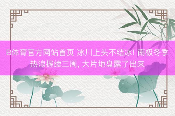 B体育官方网站首页 冰川上头不结冰! 南极冬季热浪握续三周， 大片地盘露了出来